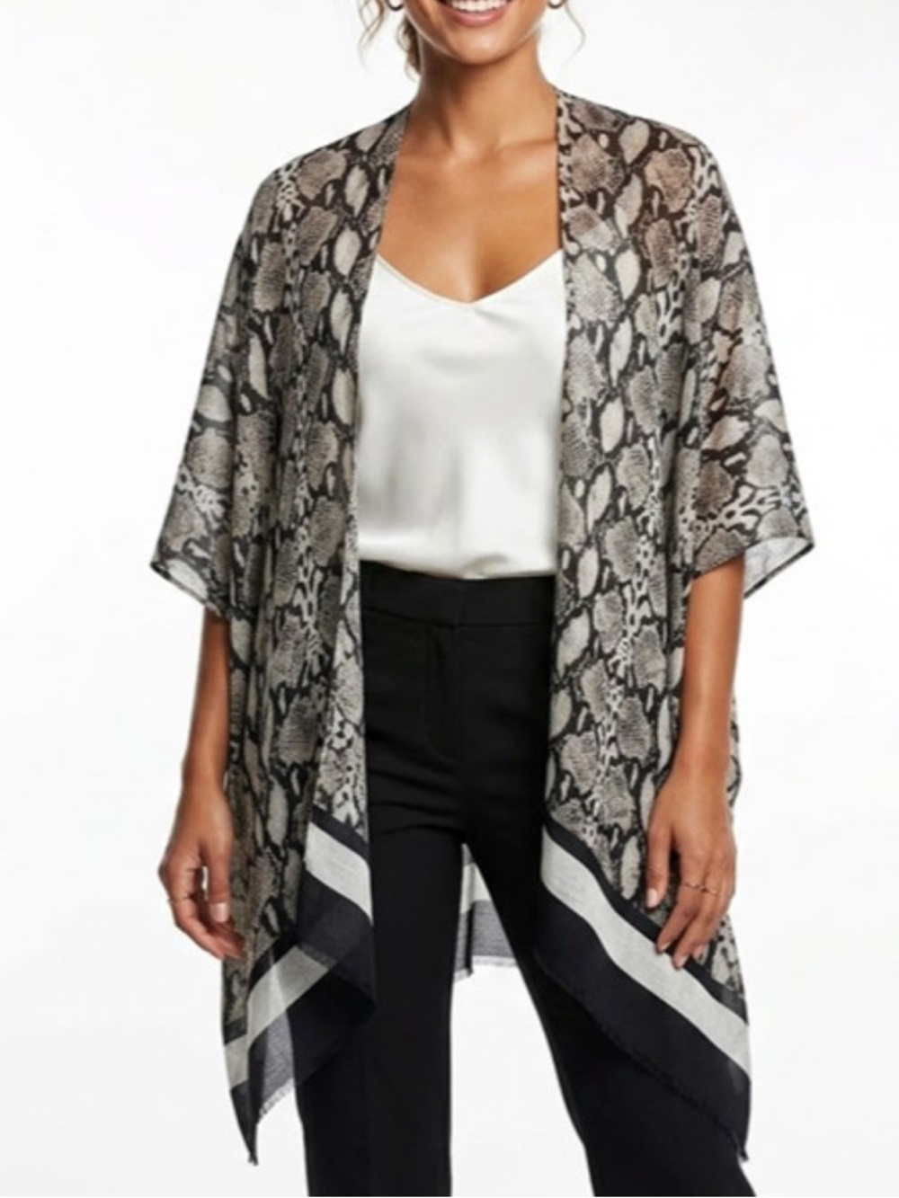 Charming Charlie Indie Sleaze Snake Print Kimono Wrap OS